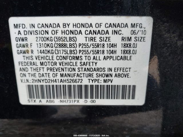 2010 ACURA MDX 2HNYD2H41AH526672 Photo 8