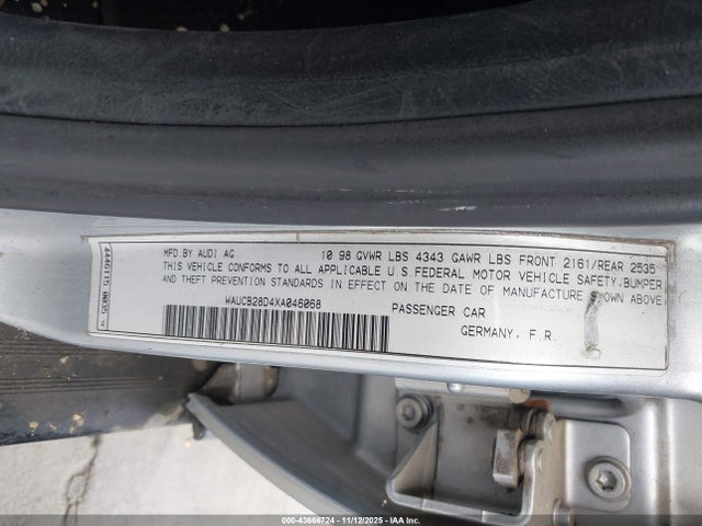 1999 AUDI A4 WAUCB28D4XA046068 Photo 8