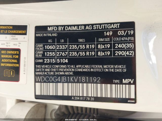 2019 MERCEDES-BENZ GLC 300 WDC0G4JB1KV181192 Photo 8