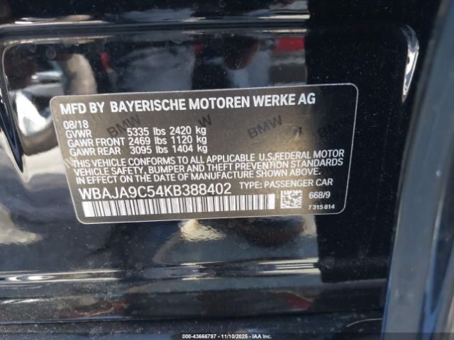 2019 BMW 530E WBAJA9C54KB388402 Photo 8