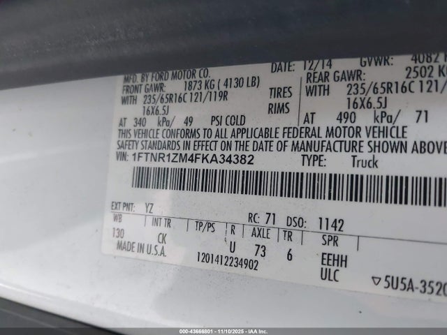 1FTNR1ZM4FKA34382 Ford Transit-250