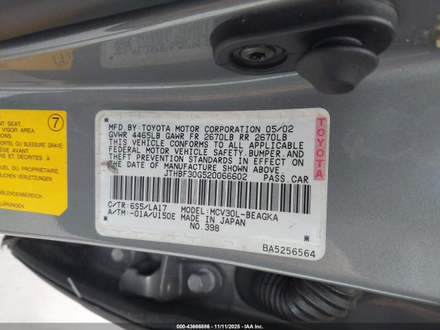 2002 LEXUS ES 300 JTHBF30G520066602 Photo 8
