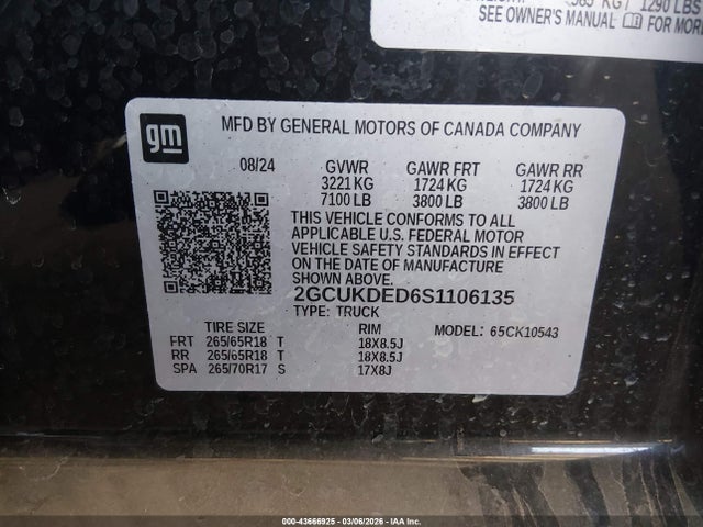 2GCUKDED6S1106135 Chevrolet Silverado 1500 4wd Standard Bed Lt