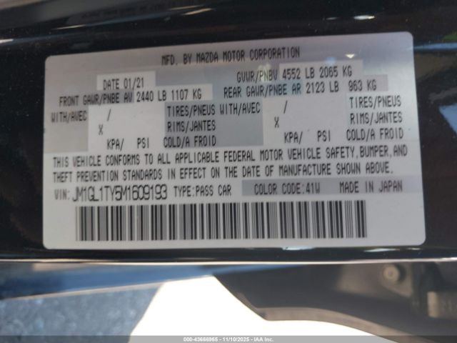 2021 MAZDA MAZDA6 JM1GL1TY5M1609193 Photo 8