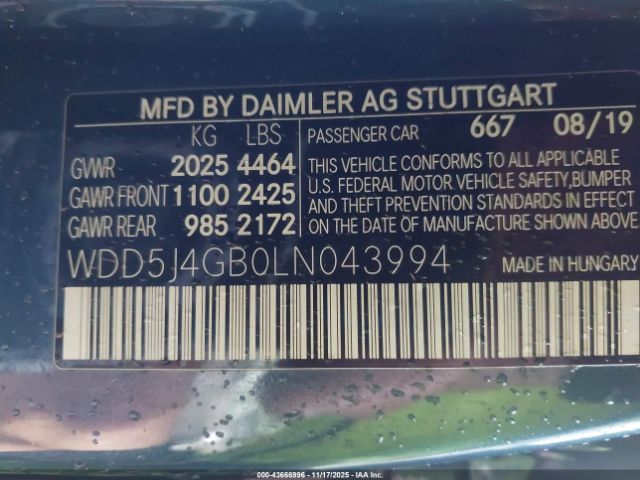 2020 MERCEDES-BENZ CLA 250 WDD5J4GB0LN043994 Photo 8