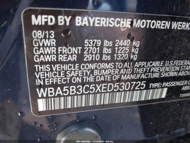 2014 BMW 535I WBA5B3C5XED530725 Photo 8