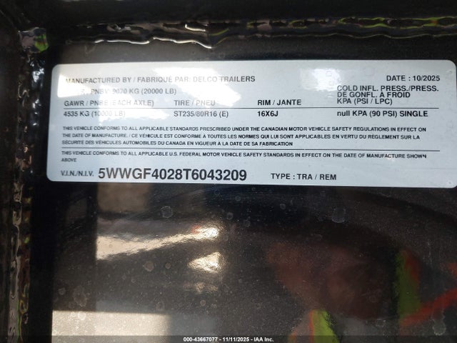 5WWGF4028T6043209 Delco Flatbed