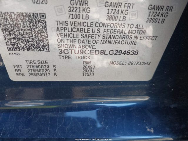 2020 GMC SIERRA 1500 3GTU9CED8LG294638 Photo 8
