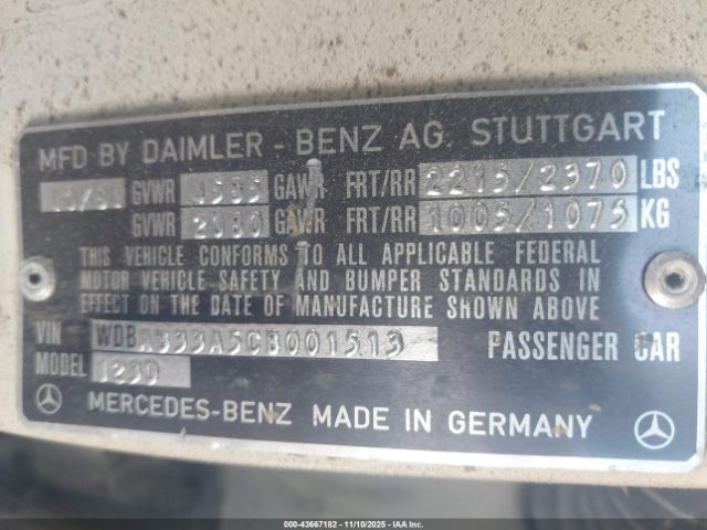 1982 MERCEDES-BENZ 300 WDBAB33A5CB001513 Photo 8