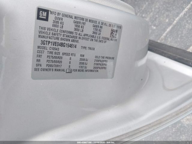 2011 GMC SIERRA 1500 3GTP1VE04BG194614 Photo 8