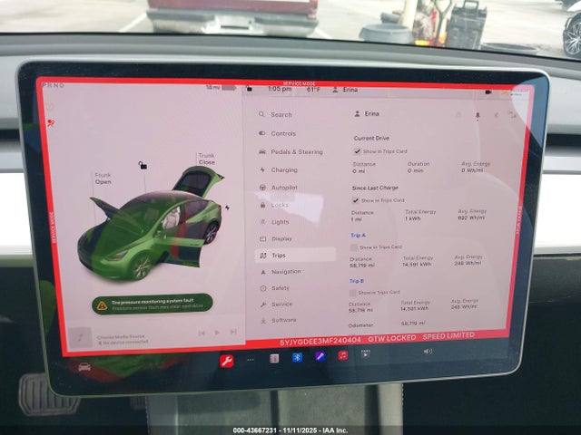 43667231 :رقم المزاد ، 5YJYGDEE3MF240404 vin ، 2021 Tesla Model Y Long Range Dual Motor All-wheel Drive مزاد بيع