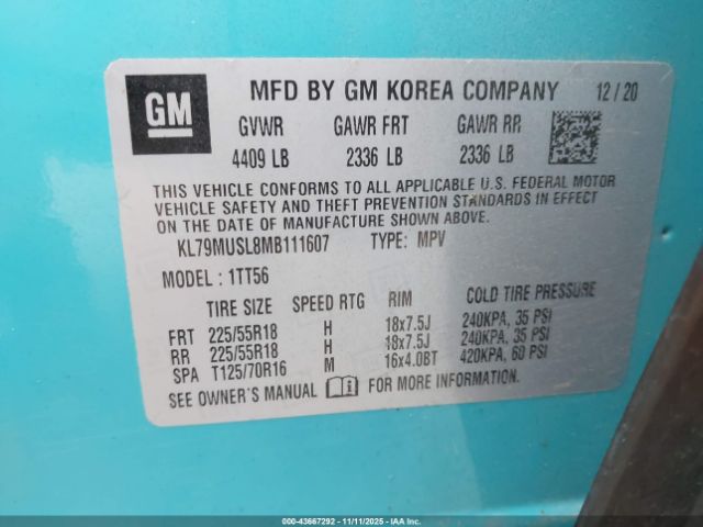 2021 CHEVROLET TRAILBLAZER KL79MUSL8MB111607 Photo 8