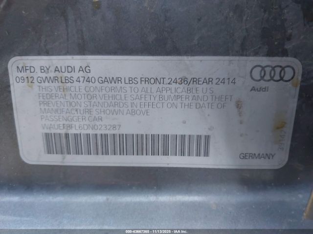 2013 AUDI A4 WAUEFBFL6DN023287 Photo 8