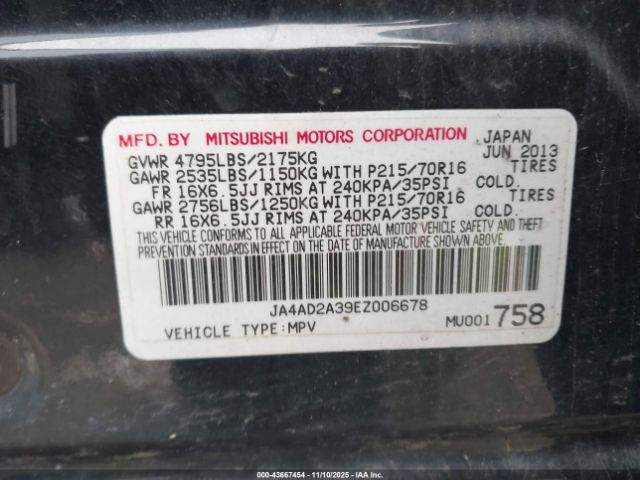2014 MITSUBISHI OUTLANDER JA4AD2A39EZ006678 Photo 8