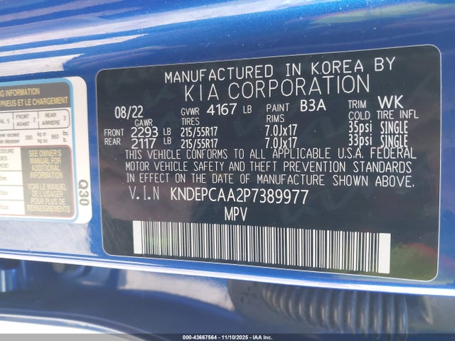 Продажа на аукционе авто 2023 Kia Seltos Lx, vin: KNDEPCAA2P7389977, номер лота: 43667564