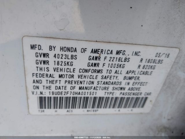 2017 ACURA ILX 19UDE2F70HA001501 Photo 8