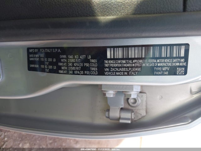 ZACNJABB3LPL90496 Jeep Renegade Latitude Fwd