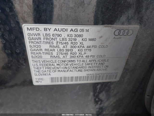 2015 AUDI Q7 WA1LGAFE5FD000749 Photo 8
