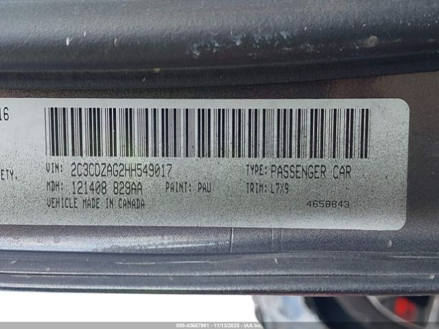 2017 DODGE CHALLENGER 2C3CDZAG2HH549017 Photo 8