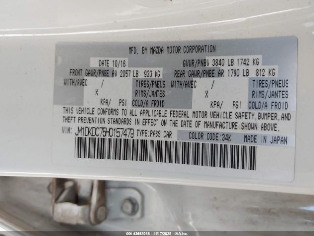 2017 MAZDA CX-3 JM1DKDC75H0157479 Photo 8