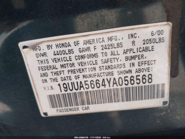 2000 ACURA TL 19UUA5664YA056568 Photo 8
