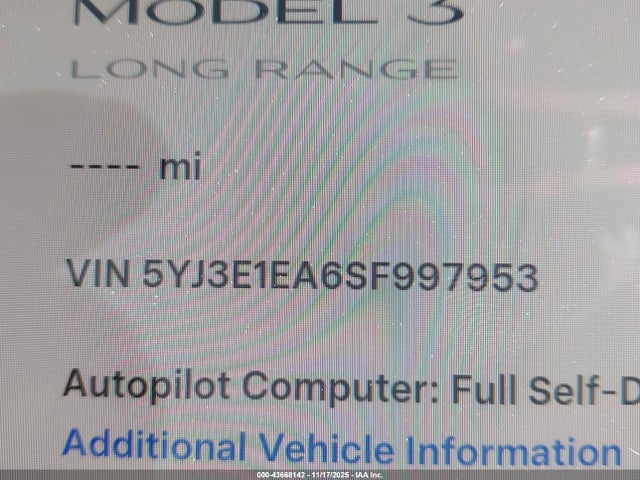 2025 TESLA MODEL 3 5YJ3E1EA6SF997953 Photo 8