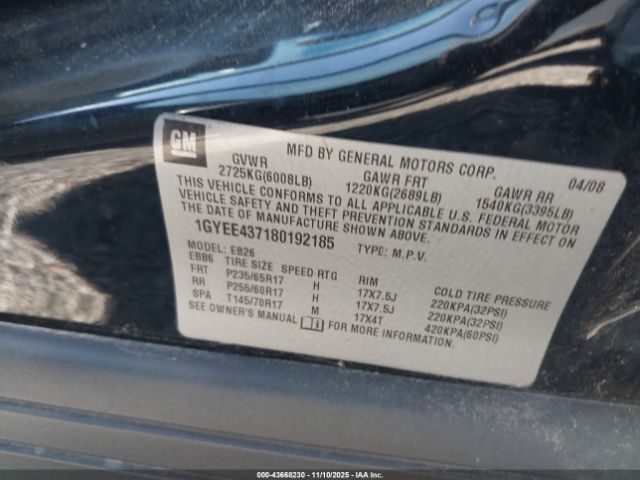 2008 CADILLAC SRX 1GYEE437180192185 Photo 8