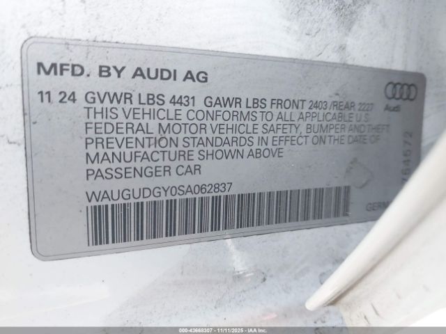 2025 AUDI A3 WAUGUDGY0SA062837 Photo 8