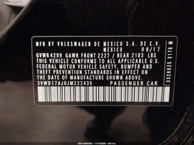2018 VOLKSWAGEN JETTA 3VWD17AJ0JM222435 Photo 8