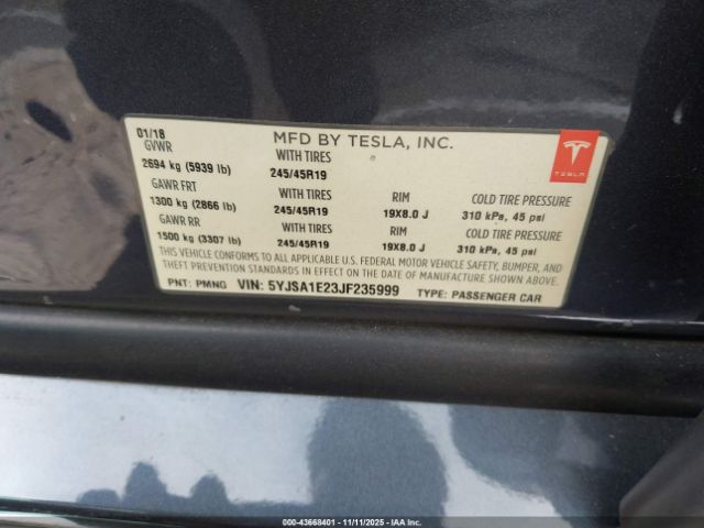 2018 TESLA MODEL S 5YJSA1E23JF235999 Photo 8