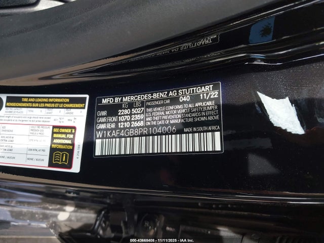 W1KAF4GB8PR104006 Mercedes-Benz C 300 Sedan