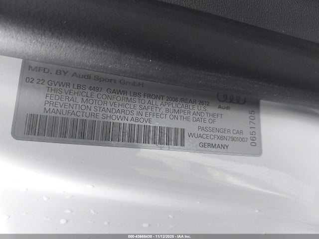 2022 AUDI R8 SPYDER WUACECFX6N7901007 Photo 8