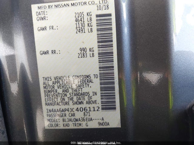 2018 NISSAN MAXIMA 1N4AA6AP4JC406112 Photo 8