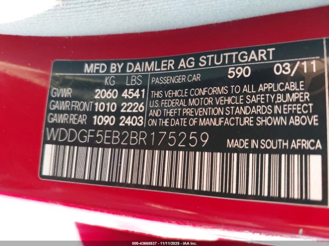 2011 MERCEDES-BENZ C 300 WDDGF5EB2BR175259 Photo 8