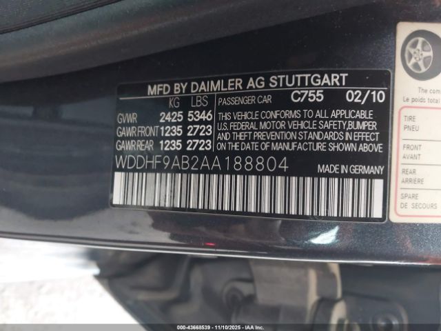 2010 MERCEDES-BENZ E 550 WDDHF9AB2AA188804 Photo 8
