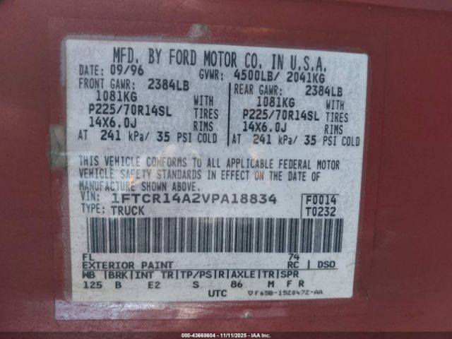 1997 FORD RANGER 1FTCR14A2VPA18834 Photo 8