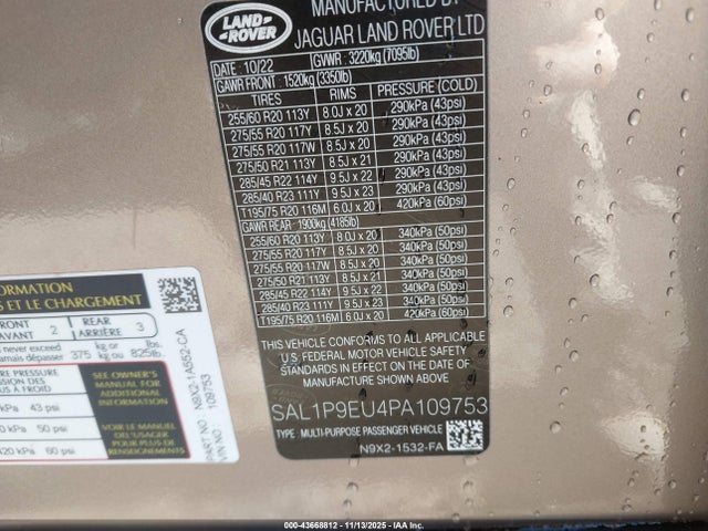 2023 LAND ROVER RANGE ROVER SPORT SAL1P9EU4PA109753 Photo 8