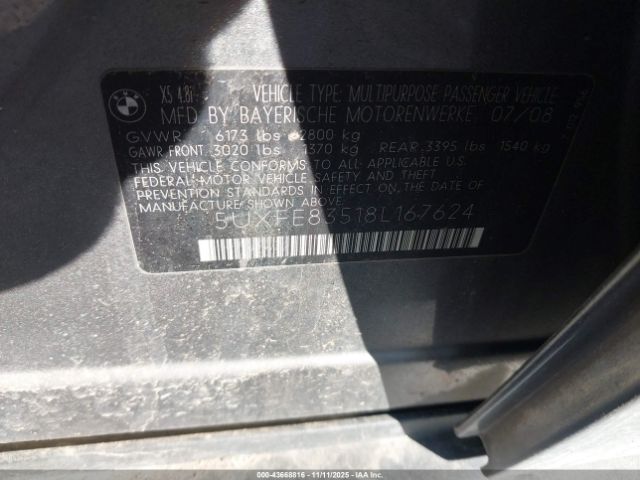 2008 BMW X5 5UXFE83518L167624 Photo 8