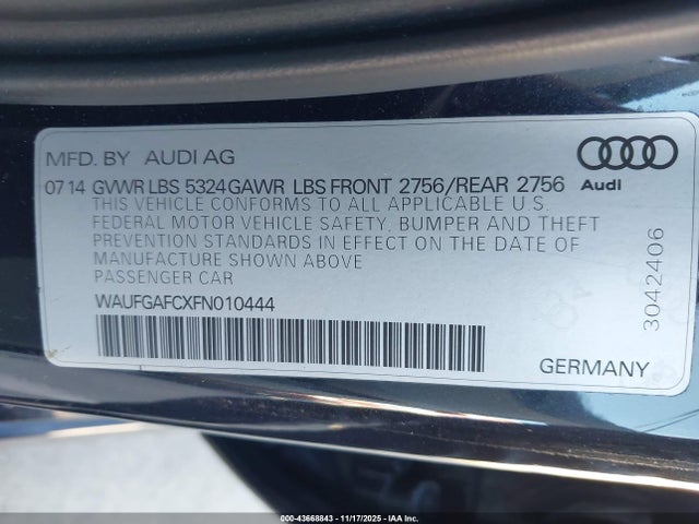 2015 AUDI A6 WAUFGAFCXFN010444 Photo 8