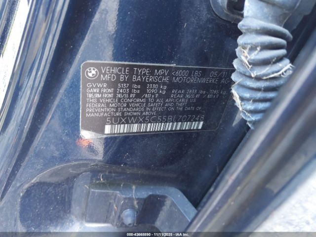 2011 BMW X3 5UXWX5C55BL707248 Photo 8