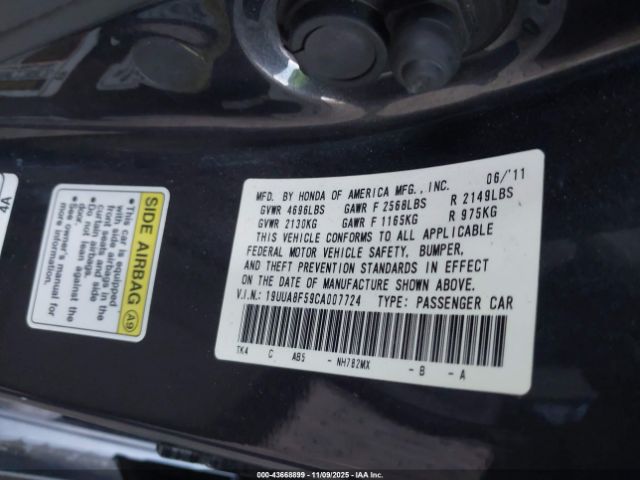 2012 ACURA TL 19UUA8F59CA007724 Photo 8