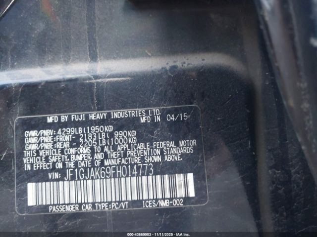 2015 SUBARU IMPREZA JF1GJAK69FH014773 Photo 8