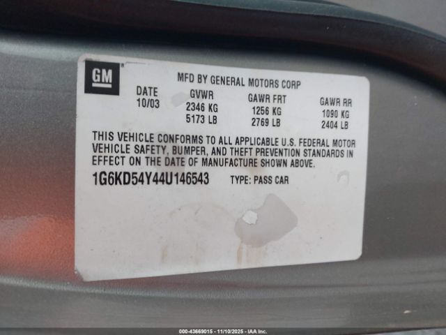 2004 CADILLAC DEVILLE 1G6KD54Y44U146543 Photo 8