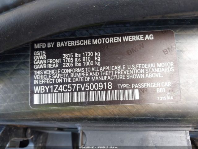 2015 BMW I3 WBY1Z4C57FV500918 Photo 8