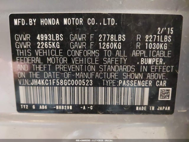 2016 ACURA RLX JH4KC1F58GC000523 Photo 8