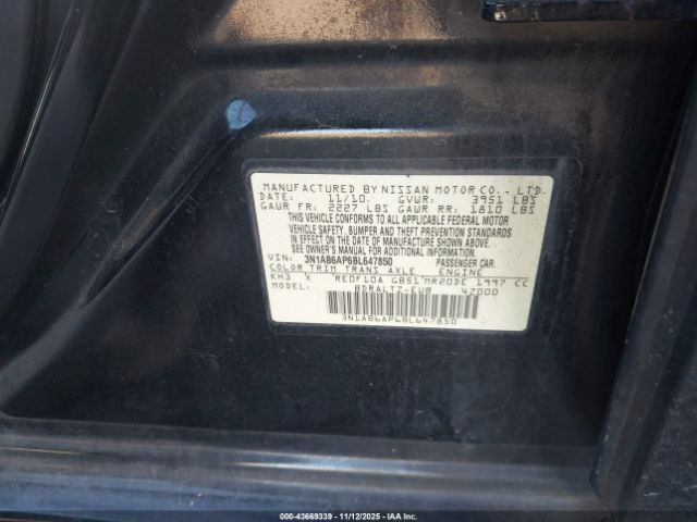 2011 NISSAN SENTRA 3N1AB6AP6BL647850 Photo 8