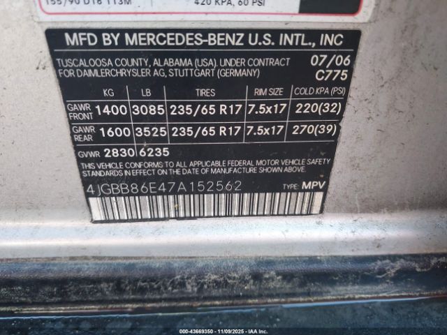 2007 MERCEDES-BENZ ML 350 4JGBB86E47A152562 Photo 8