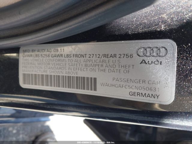 2012 AUDI A6 WAUHGAFC5CN050631 Photo 8