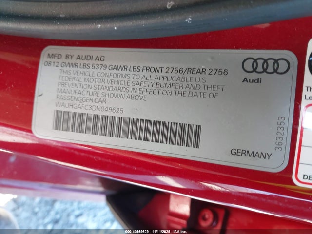 2013 AUDI A6 WAUHGAFC3DN049625 Photo 8