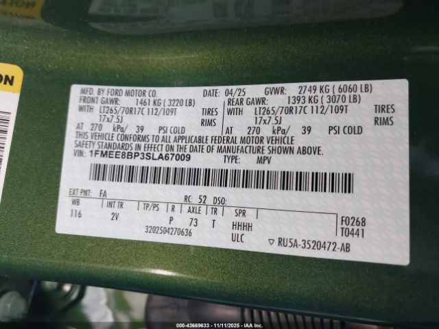 2025 FORD BRONCO 1FMEE8BP3SLA67009 Photo 8